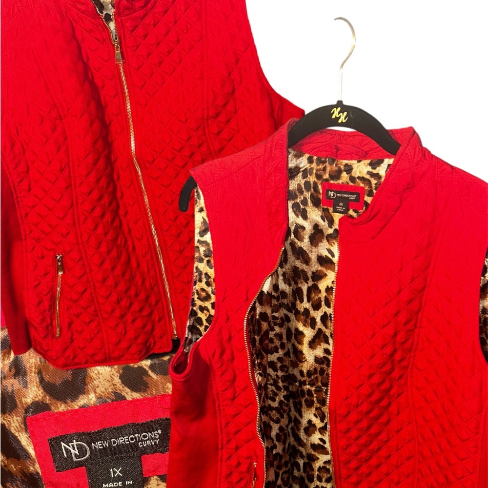 New Directions Women's Vibrant Red Quilted Vest